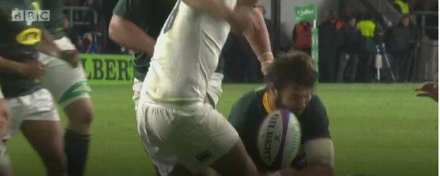 Owen Farrell on Lodewyk de Jager