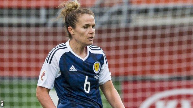 Jo Love in action for Scotland