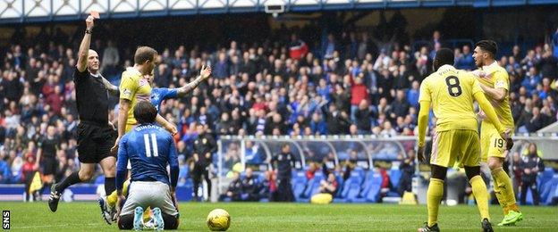 Hearts' Prince Buaben is sent off