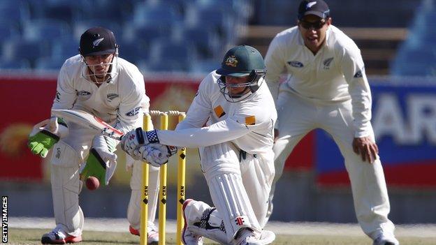 Usman Khawaja playing for an Australia Cricket XI against New Zealand