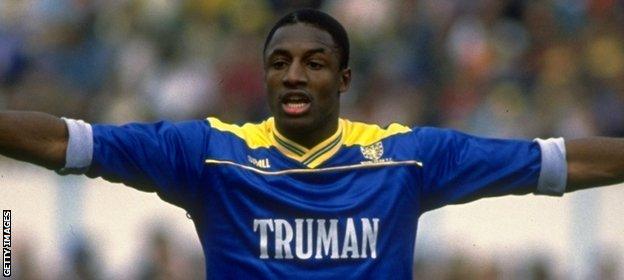 John Fashanu in action for Wimbledon