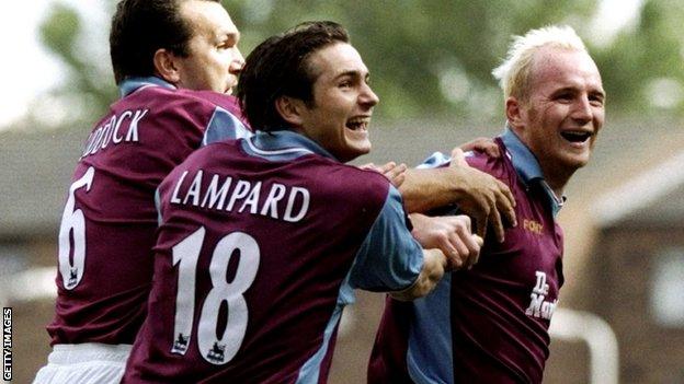 Frank Lampard gave glimpses of his goalscoring potential as a young West Ham team-mate of Hartson