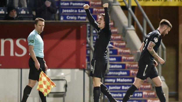 Louis Longridge makes celebrates making it 5-1