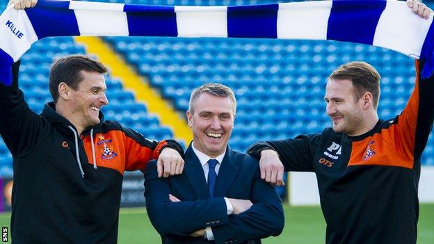 Kilmarnock's Lee McCulloch, Lee Clark and Peter Leven