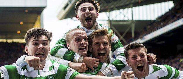 Celtic's 5-1 win at Ibrox in April 2017 was just one of several heavy wins for the Parkhead side