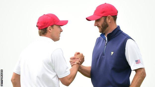 Jordan Spieth (left) and Dustin Johnson