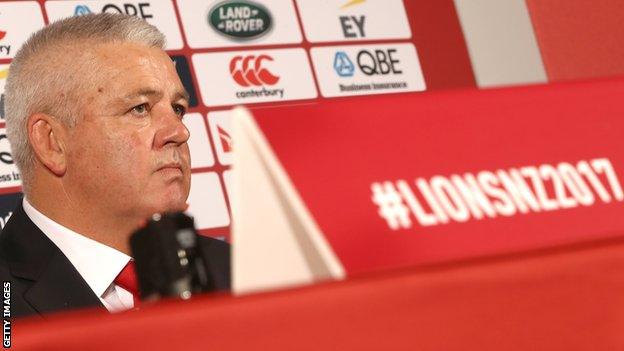 British and Irish Lions head coach Warren Gatland