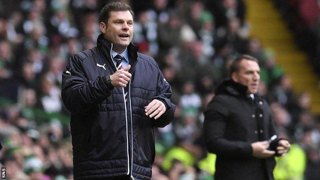 Rangers manager Graeme Murty and Celtic manager Brendan Rodgers