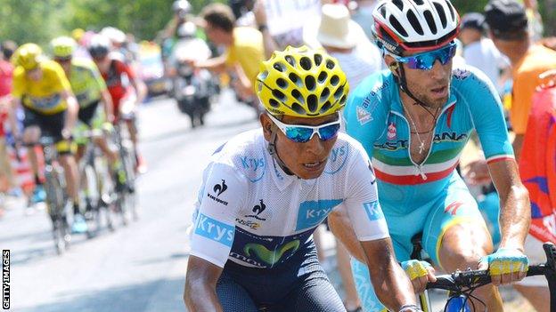 Nairo Quintana and Vincenzo Nibali