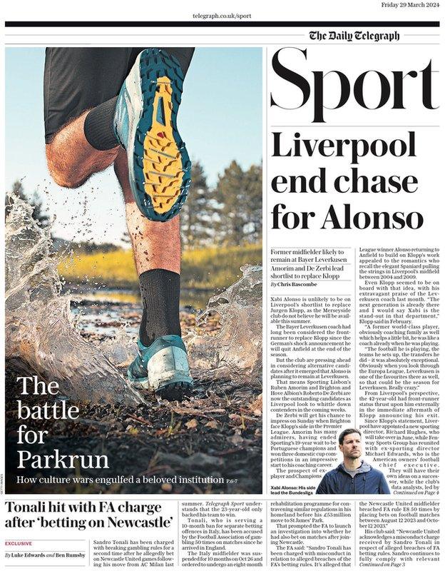 Telegraph back page