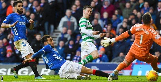 Celtic's Callum McGregor had a late effort ruled offside