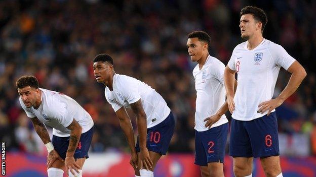 Kyle Walker, Marcus Rashford, Trent Alexander-Arnold and Harry Maguire