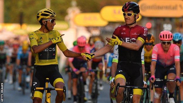 Egan Bernal and Geraint Thomas