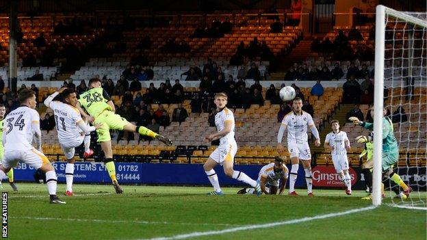 Jordan Storey scores Exeter's goal