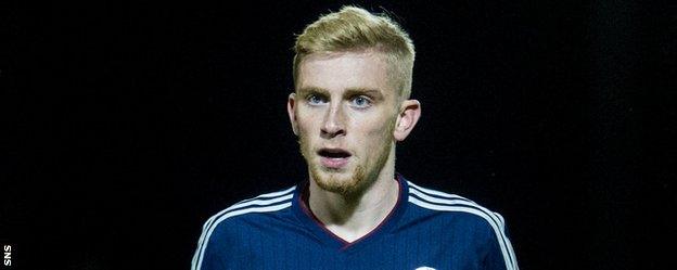 Oli McBurnie in action for Scotland Under-21s