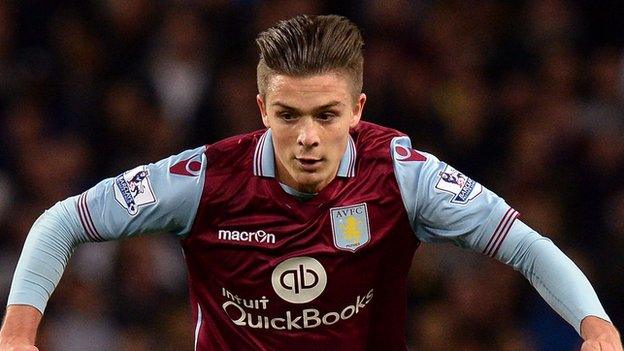 Aston Villa midfielder Jack Grealish