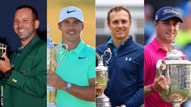 Sergio Garcia, Brooks Koepka, Jordan Spieth and Justin Thomas