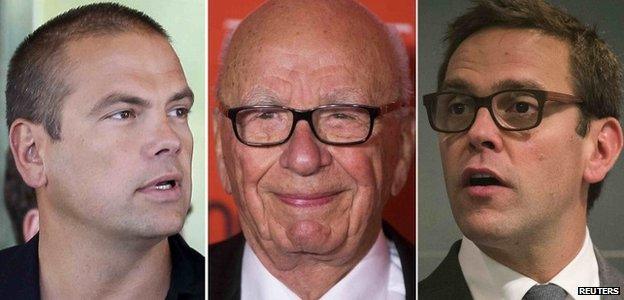 Lachlan, Rupert and James Murdoch