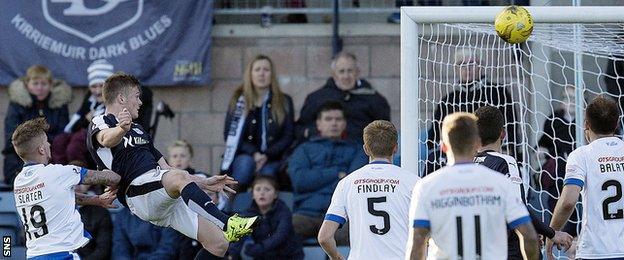 Rhys Healey scores for Dundee against Kilmarnock