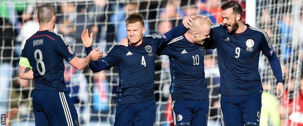 Scotland players celebrating