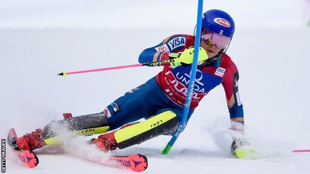 Mikaela Shiffrin in action in Austria