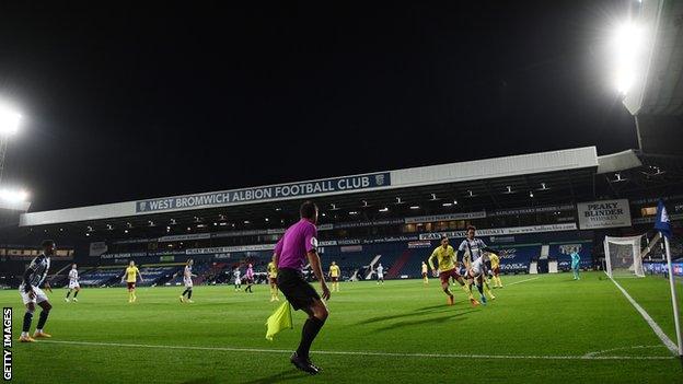 A general view of the Premier League match between West Brom and Burnley