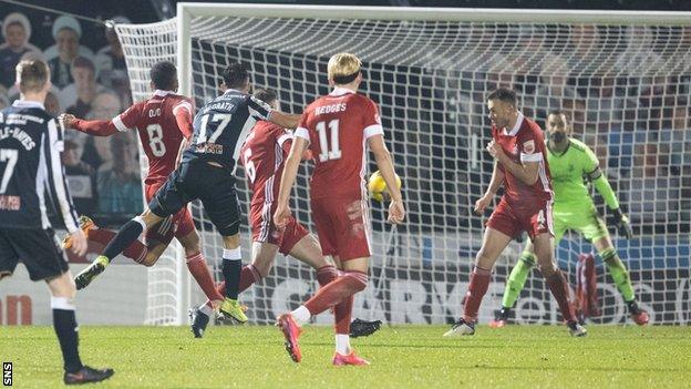 Jamie McGrath scores for St Mirren against Aberdeen