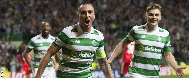 Celtic's Scott Brown and James Forrest celebrate