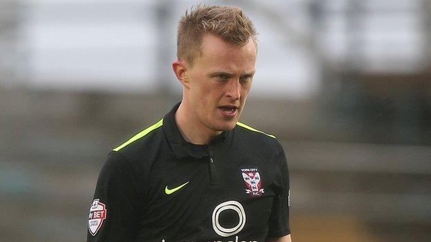 Burnley right-back Luke Hendrie in action for York City