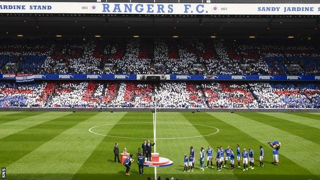 Rangers unfurl Championship flag