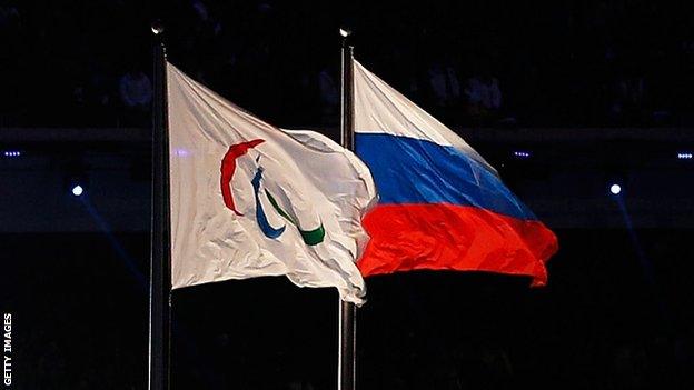 IPC and Russian flags