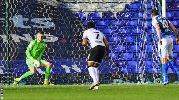 Freddie Woodman saves Lukas Jutkiewicz's penalty