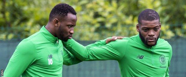 Celtic's Moussa Dembele and Olivier Ntcham