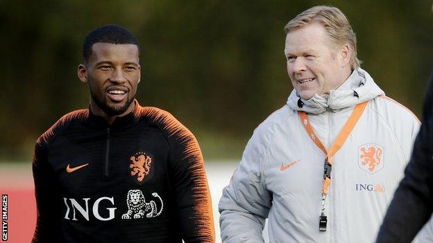 Georginio Wijnaldum with Ronald Koeman