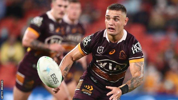 Danny Levi playing for Brisbane Broncos