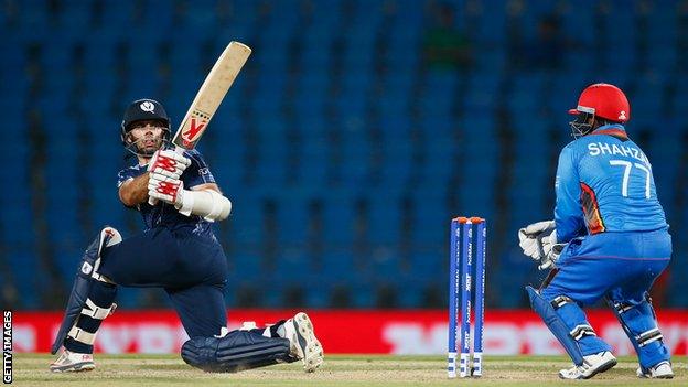 Kyle Coetzer in action against Afghanistan during the ICC World Twenty20