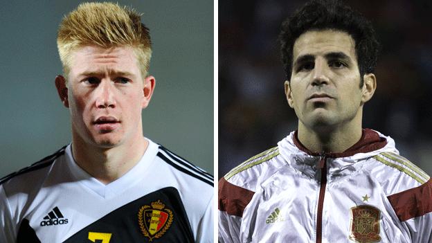 Kevin De De Bruyne and Cesc Fabregas