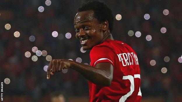 Percy Tau in action for Al Ahly