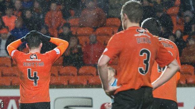 Dundee United players are left shattered by defeat