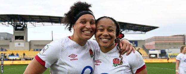 Shaunagh Brown and Sadia Kabeya hugging