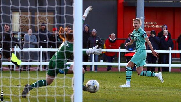 Arsenal's Vivianne Miedema scores against Bristol City