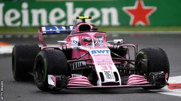 Esteban Ocon in action for Force India