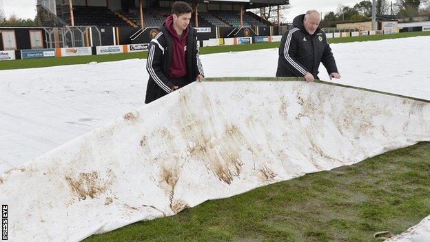 Carrick have made efforts to make the pitch playable but they now face a fixtures backlog