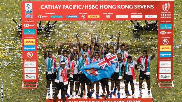 Fiji celebrate their win