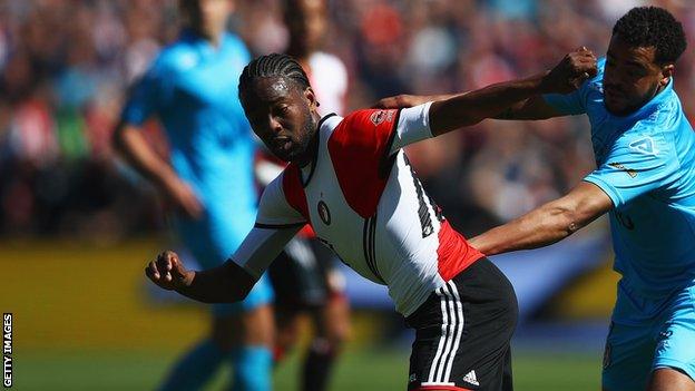 Miquel Nelom in action for Feyenoord