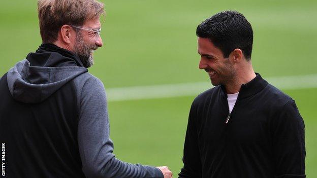 Jurgen Klopp and Mikel Arteta