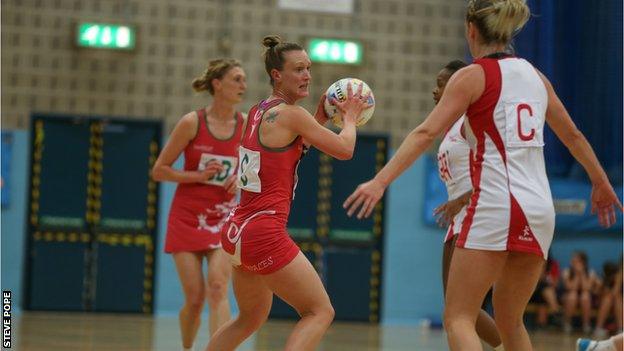 Netball action shot