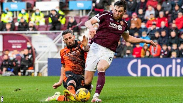 Hearts defender John Souttar (right)