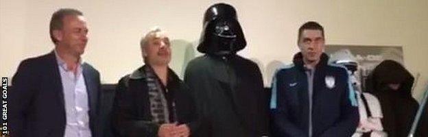 Omar Gonzalez dressed as Darth Vader