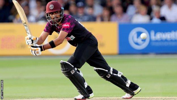 Babar Azam batting for Somerset in the 2019 T20 Blast